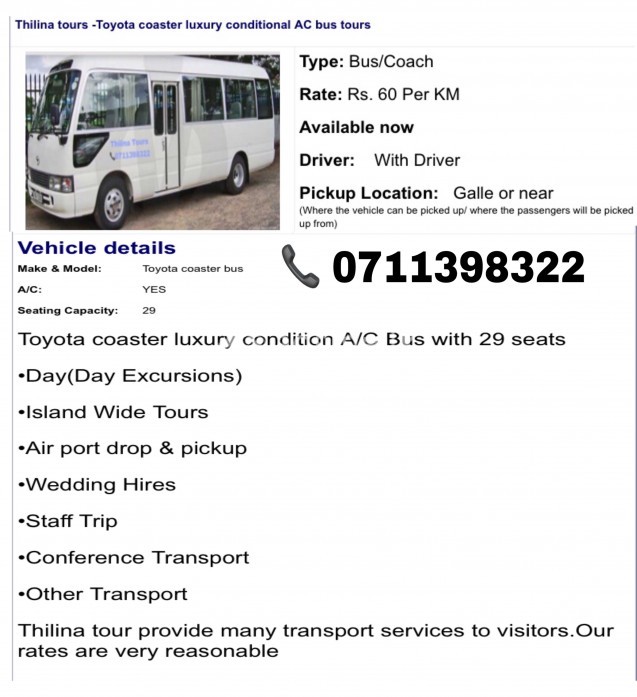 Toyota Coaster Bus for Long journeys