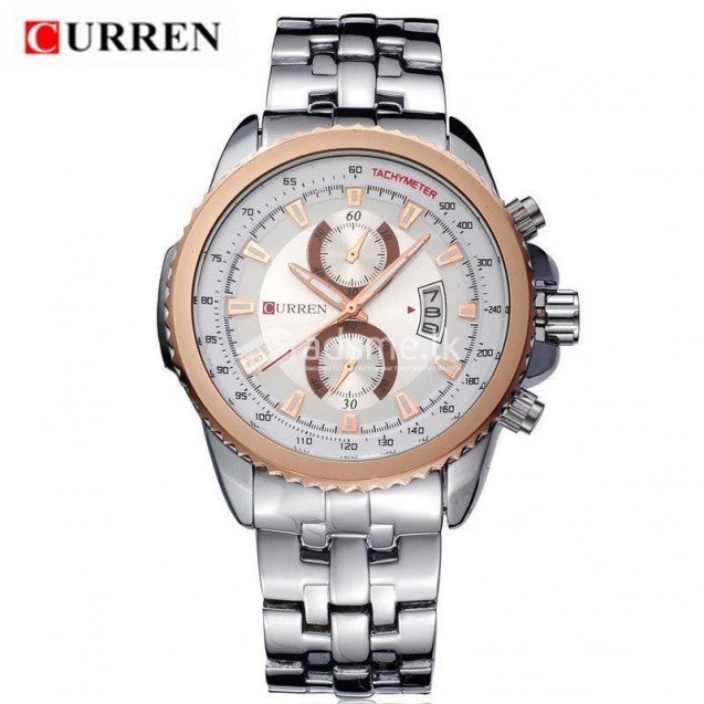 CAG566 Curren  Silver Gold mens watches