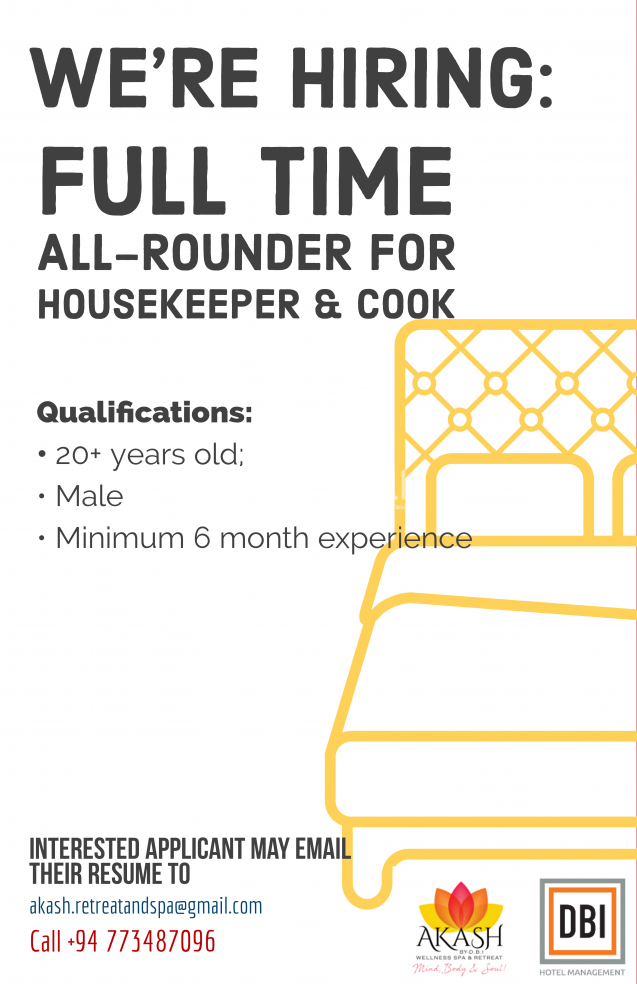All Rounder for Housekeeper and Cook