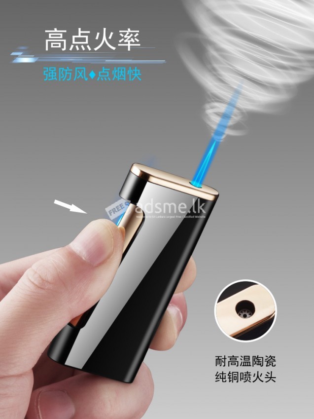 Luxury Inflatable Lighter - Metal Refillable with Blue Turbo Flame