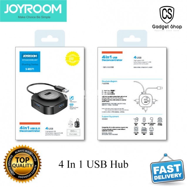 Joyroom S-M371 4 Ports Data USB 3.0 Extension HUB 100cm Cable Fast Transmission