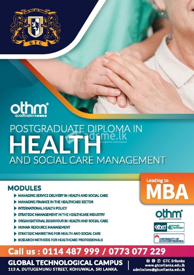 Post Graduate Diploma in Health & Social Care Management