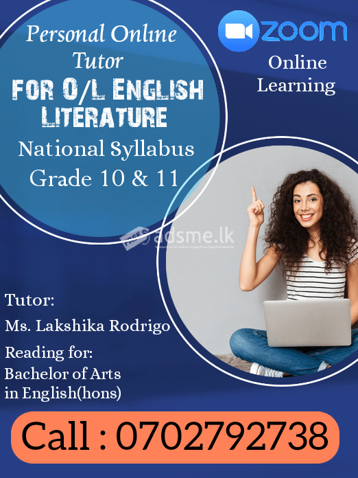 Personal Online Tutor for O/L English Literature (National Syllabus)
