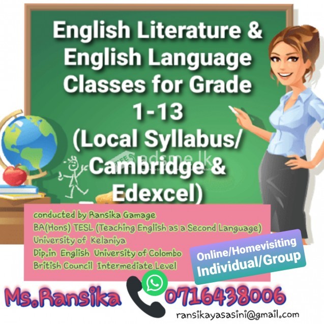 English Literature and English Language Classes-Online