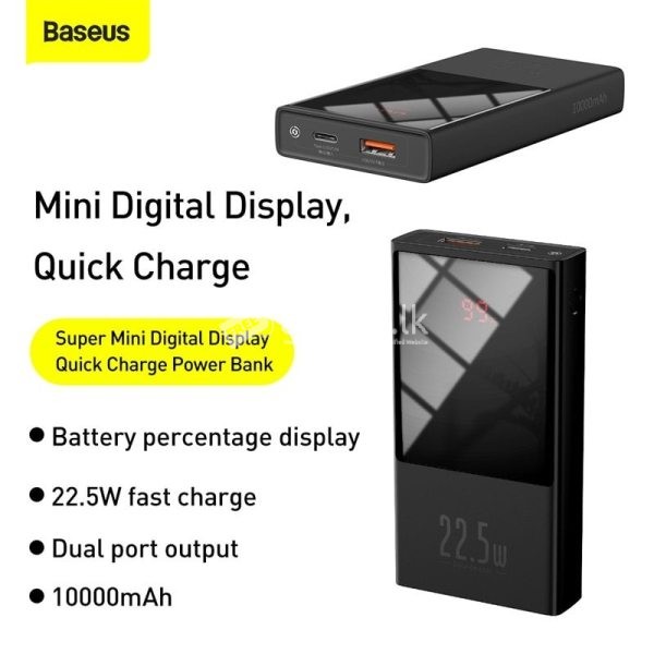 Baseus Led Display 10000mah 22.5W Power bank