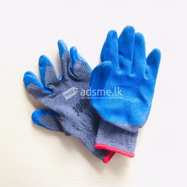 Rubber coated cotton gloves