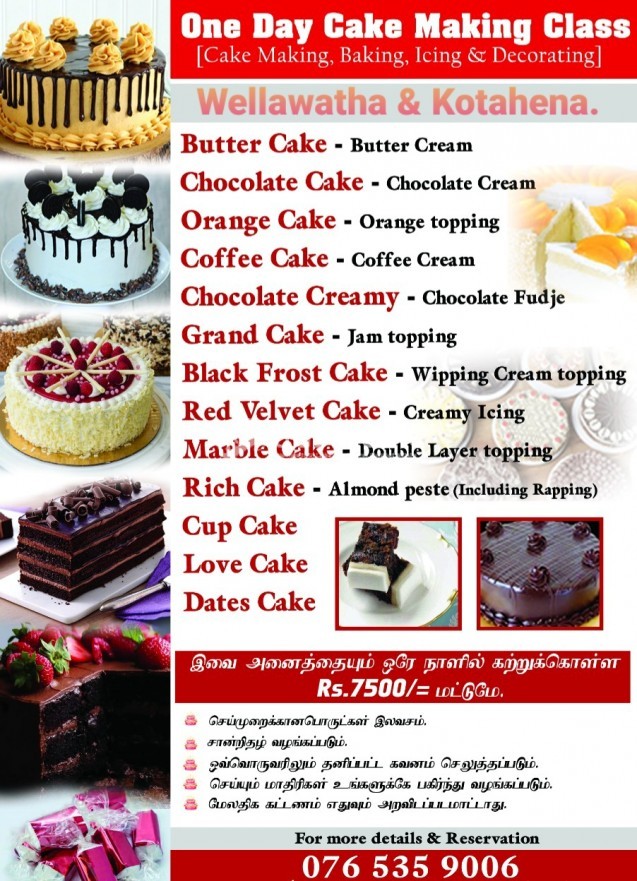 One day cake making class