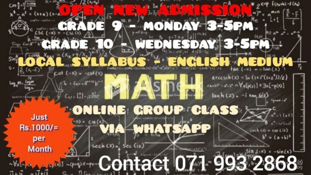 Online Local Gr 9/10 Math Group Classes