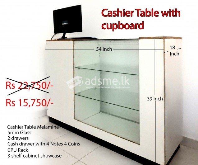 Cashier table with showcase