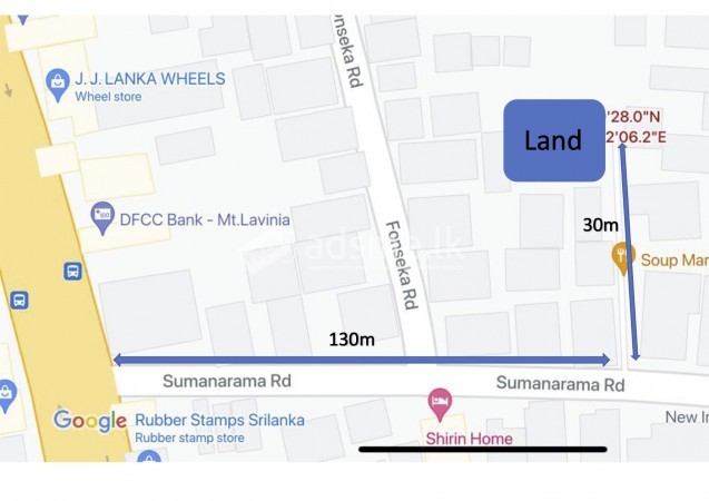 Highly residential land in Mount Lavinia