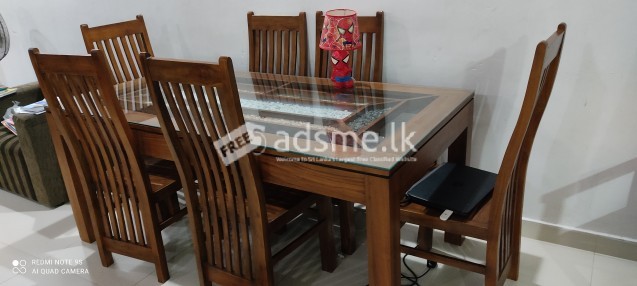 Teak Dinning table with 6 chairs