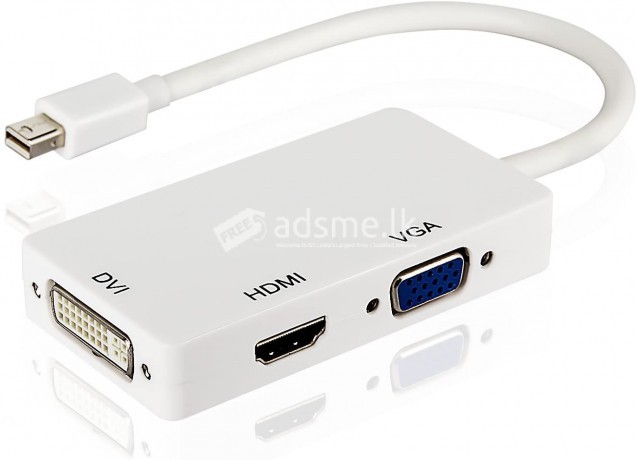 Mini DisplayPort (thunderbolt) to DVI VGA HDMI 3 In 1 Converter