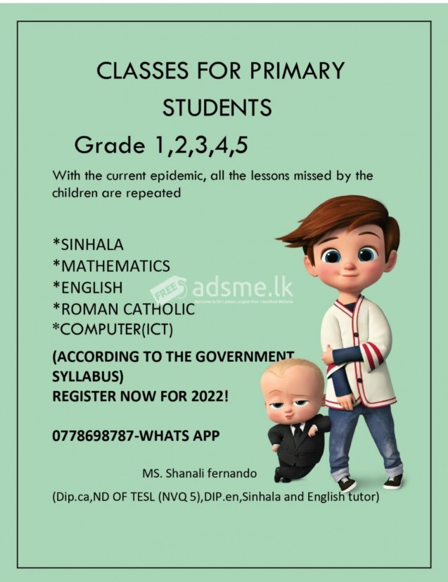 Group classes for primary and secondary students