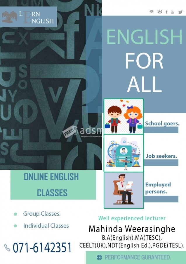 English for Young Learners and Adults