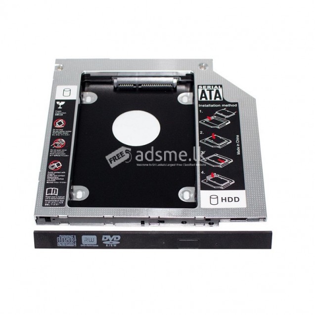 Aluminum 2nd HDD Caddy 9.5mm SATA 3.0 SSD Case HDD Enclosure for Apple Macbook Pro Air 13