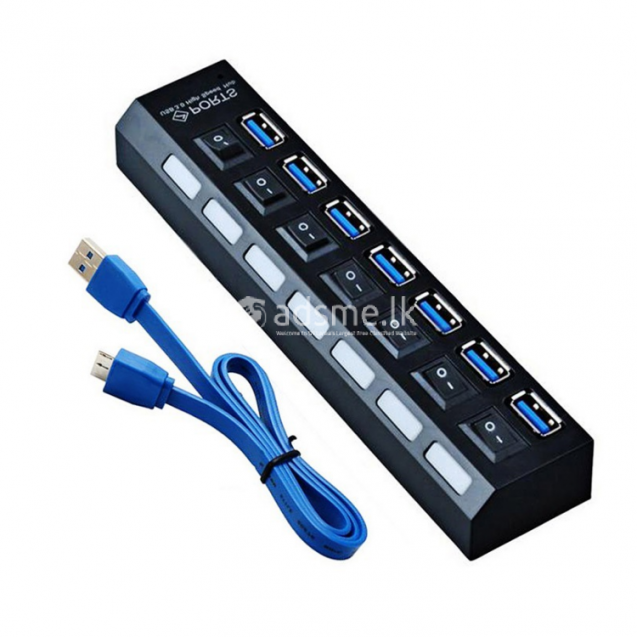 USB 3.0 Hub 5Gbps High Speed Multi USB Splitter 3 Hab Use Power Adapter 7 Port Multiple Expander Hub With Switch For PC Laptop