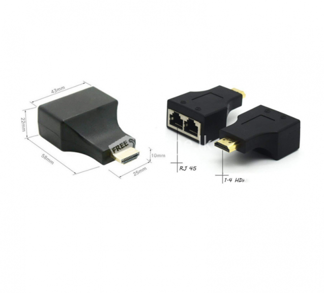 Support 3D 1080P 30M HDMI Extender to Dual RJ45 Network Ports Converter Cable Extender Over by Cat 5e / 6
