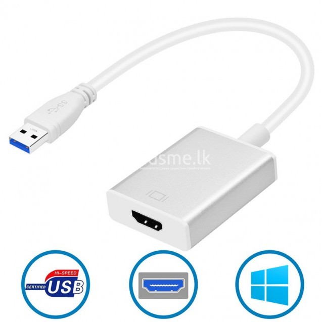 USB 3.0 TO HDMI-compatible Converter Adapter Cable USB to HD External Video Card Multi Monitor Adapter for Windows 8/7/10 Laptop