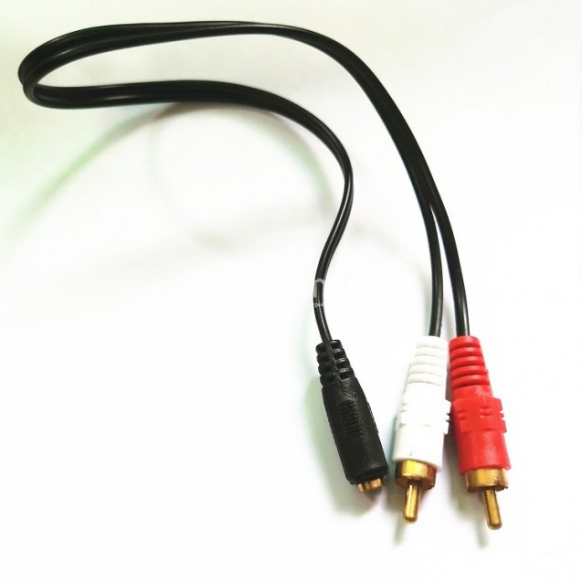 30cm 3.5mm Stereo Female Jack To 2RCA Male