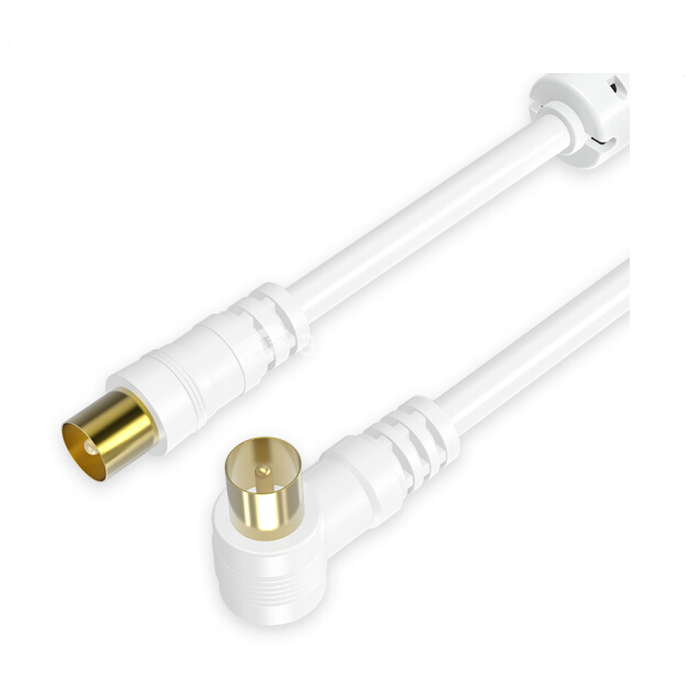1.5m Satellite Cable/Lead Type-F 3C-2V, Sky Digital Virgin Plug, White TV Coaxial Antenna Cable