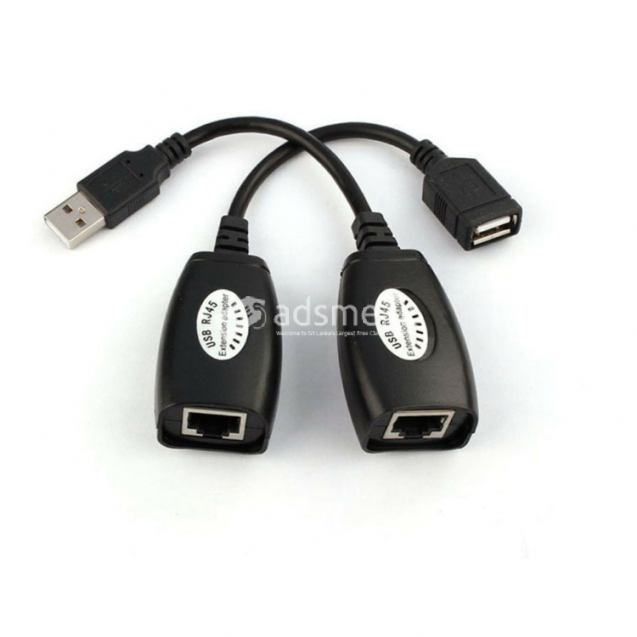 USB Extension Ethernet RJ45 Cable LAN Adapter Extender Over Repeater Set B7C3