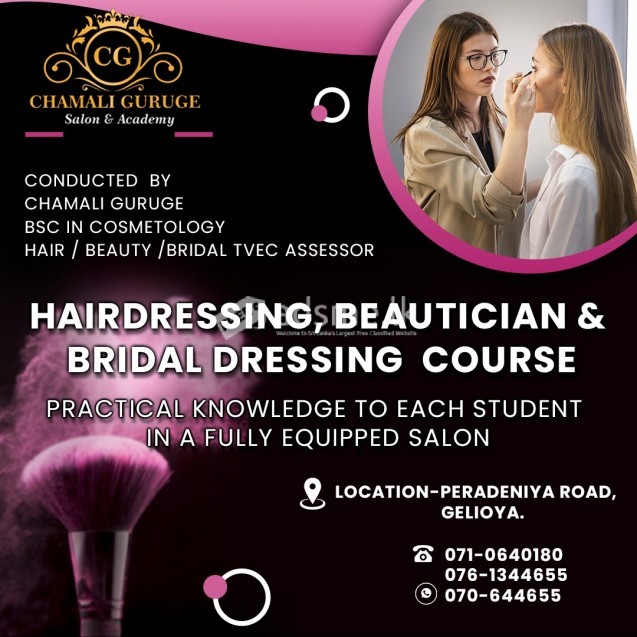 Hairdressing ,Beautician & Bridal dressing course Conducted by Chamali Guruge
