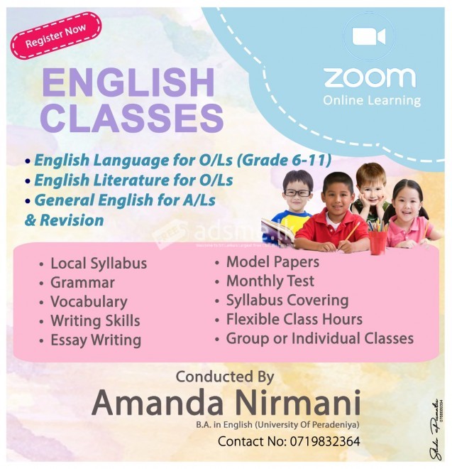 English, English Literature and General English Classes