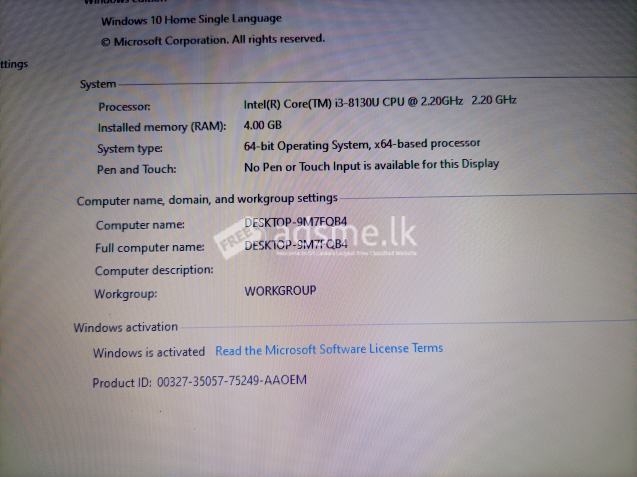 Hewlett-packard i3 8th gen laptop for sale Rs. 84500/=