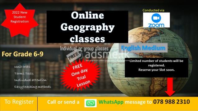 Online English Medium Geography Classes from Grade 6 to 9