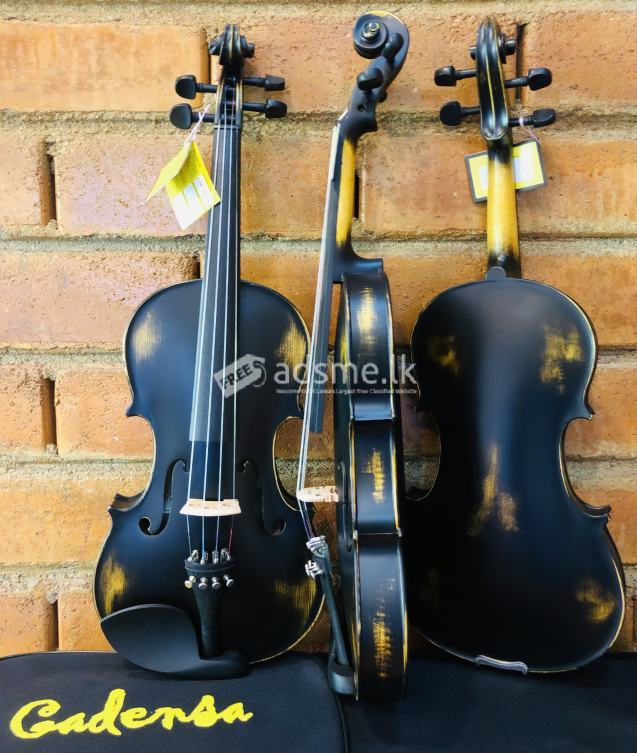 Cadensa violin German Made Antique black  4/4 with Squre case and bow free rosin CVA 100