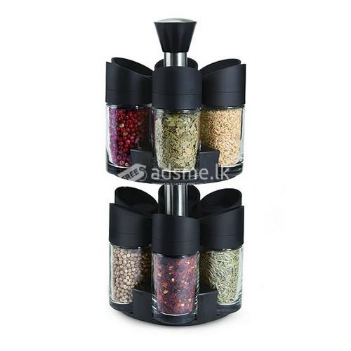 Spice Rack 12 pcs rotating spice rack double laye 360 rotating Spice ...