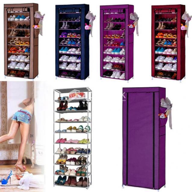 9 layer Shoes rack with cover