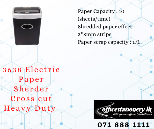 3638 Electric Paper Shredder – Cross cut  Heavy Duty