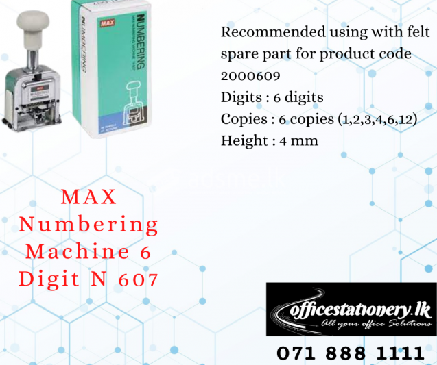 MAX Numbering Machine 6 Digit