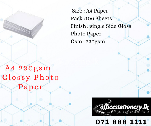 A4 230gsm Glossy Photo Paper