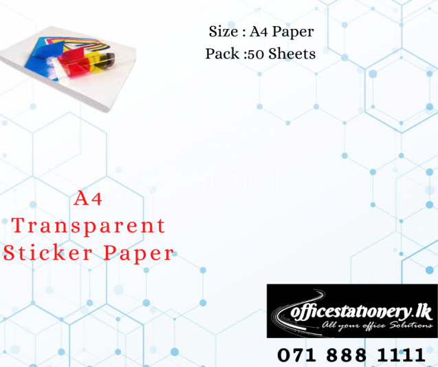 A4 Transparent Sticker Paper