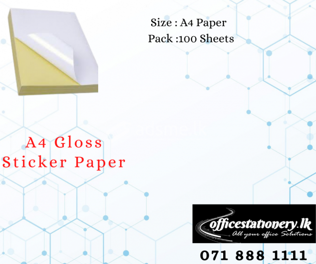 A4 Gloss Sticker Paper