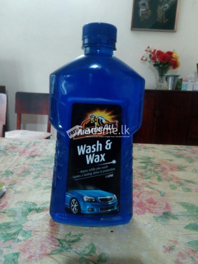 Car washing and waxing liquid.