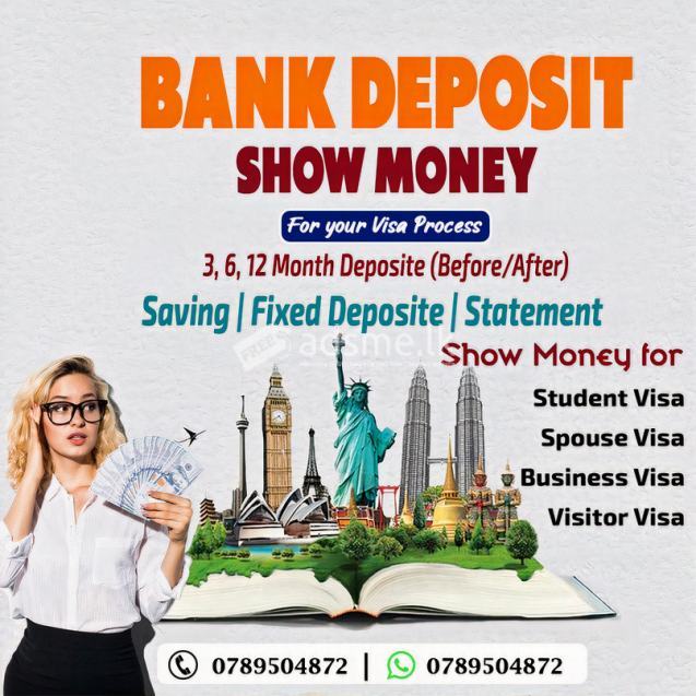 Fixed Deposite Bank Balance Show Money for Visa Process