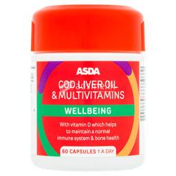 ASDA Cod Liver Oil & Multivitamins Wellbeing Capsules