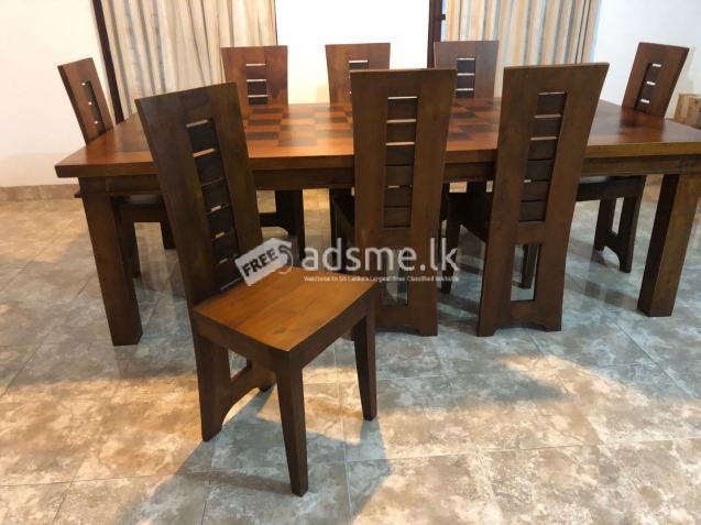 Solid Heavyweight Teak- 'Pare Mara' 8 seater Custom made Dining set for Sale