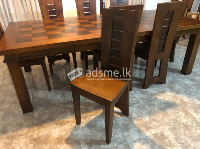 Solid Heavyweight Teak- 'Pare Mara' 8 seater Custom made Dining set for Sale
