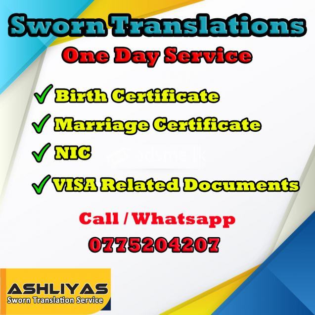 Sworn Translation Service in Colombo