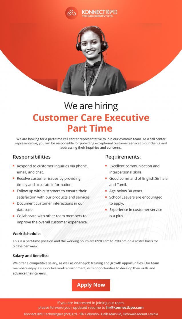 Customer Care - Part Time