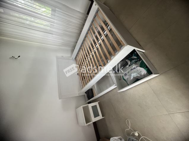 IKEA BED WITH STORAGE FOR SALE
