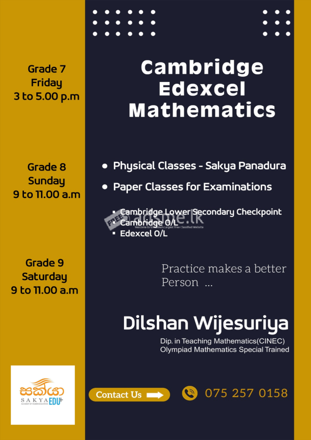 Cambridge & Edexcel Mathematics