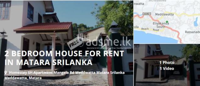 2Bedroom house for rent in Matara