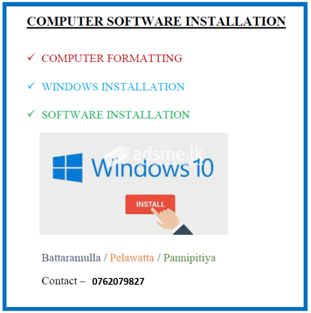Computer Formatting & Software Installation