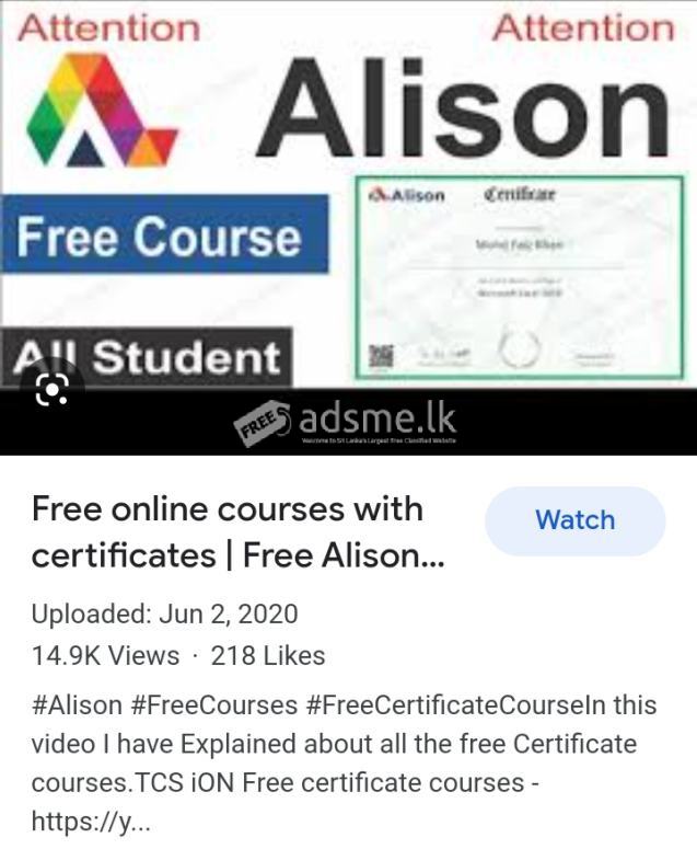 ONLINE COURSES/LEARNING AT ZERO COST