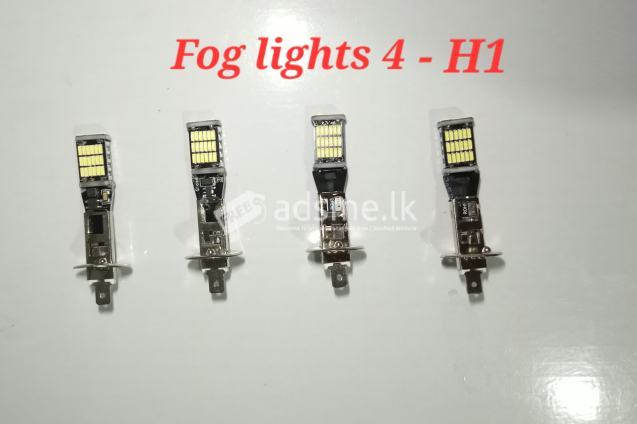 LED Headlight  H1 x  4 LED Fog lights  H1 x 4   LED හෙඩ්ලයිට් H1 x 4 LED ෆොග් ලයිට් H1 x 4